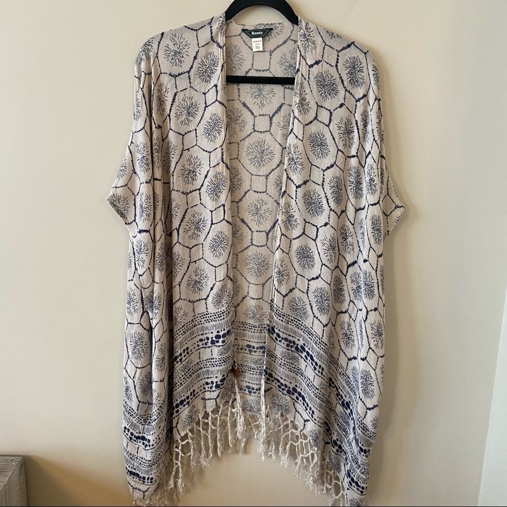 Roots-east Coast Wanderlust Fringe Lightweight Kimono (O/S) - Picture 2 of 10